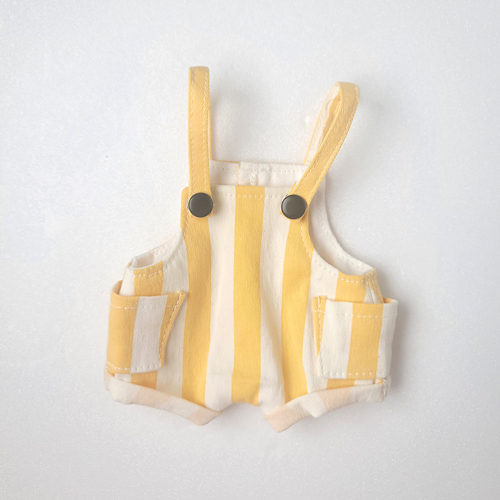 USD Stripe Baggy Short Overalls-Yellow